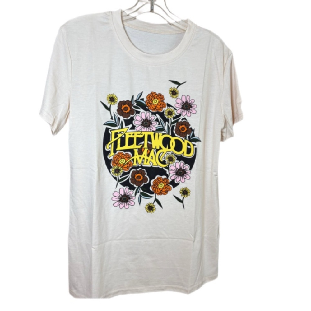 Vintage Look Fleetwood Mac T-Shirt Rock Country Shirts Short Sleeve NWT Size S
